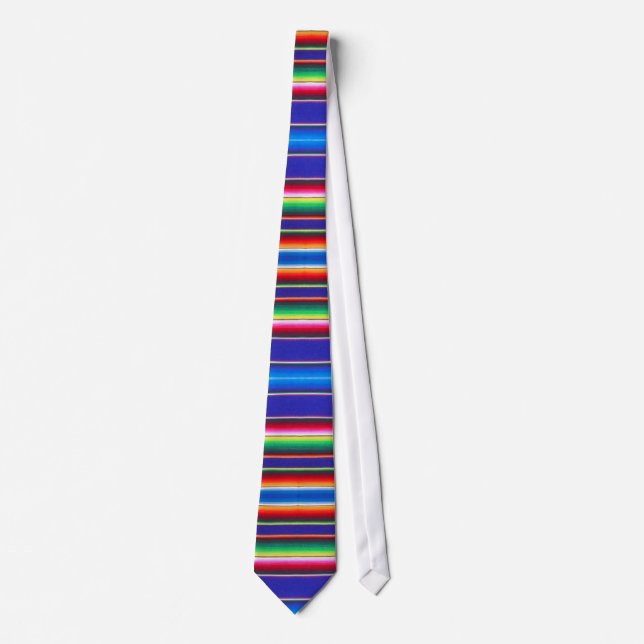 Mexican blanket tie indigo blue (Front)