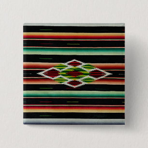 Mexican Blanket Traditional Spanish Fiesta Serape 2 Inch Square Button