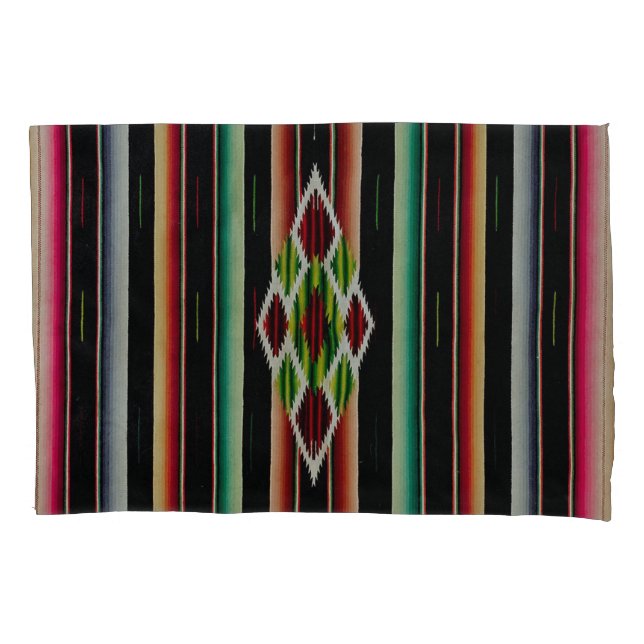 Mexican Blanket Traditional Spanish Fiesta Serape Pillowcase (Front)