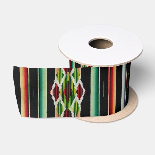 Mexican Blanket Traditional Spanish Fiesta Serape Satin Ribbon (Spool)