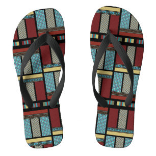 Mexican Block Stripe Pattern 1 Flip Flops