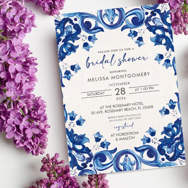 Mexican Blue Bridal Shower Invitation (Creator Uploaded)