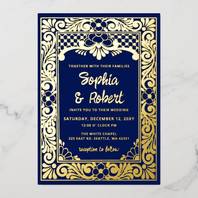 Mexican Blue Talavera Wedding (Front)