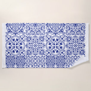 Mexican Blue Tile Beach Towel
