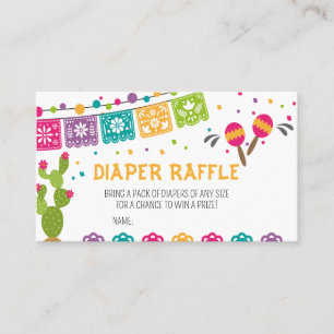 Mexican Boho Fiesta Baby Shower Diaper Raffle Business Card