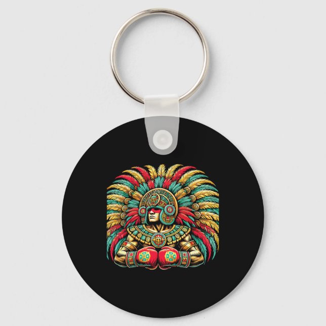 Mexican Boxing Aztec Warrior Design  Keychain (Front)