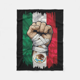 Mexican Boxing Fist Strength Heritage  Fleece Blanket