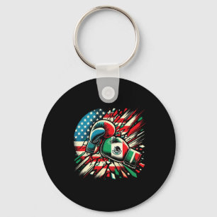 Mexican Boxing Gloves American Flag Fusion  Keychain