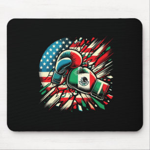 Mexican Boxing Gloves American Flag Fusion Mouse Pad