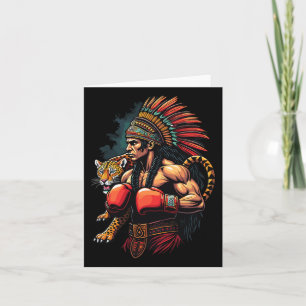 Mexican Boxing Inca Warrior With Jaguar Spirit Card