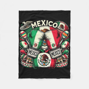 Mexican Boxing Pride Gloves Sports Design 1  Fleece Blanket