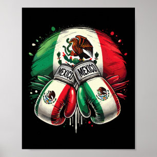 Mexican Boxing Pride Gloves Sports Design Poster