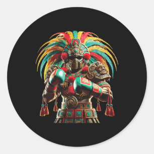 Mexican Boxing Pride Inka Sports Design Classic Round Sticker