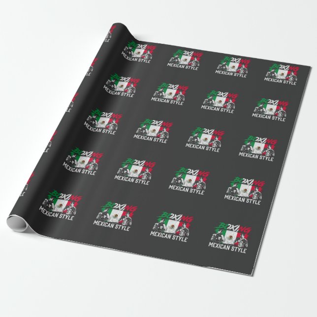 Mexican Boxing Sports Fight Coach Boxer Fighter Wrapping Paper (Unrolled)