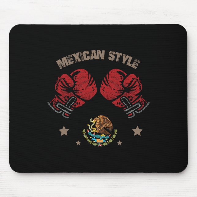 Mexican Boxing Style Mexico Flag Mexico Boxing Sty Mouse Pad (Front)
