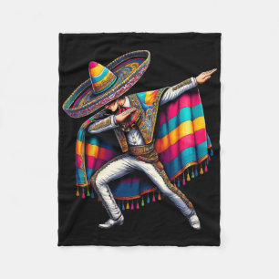 Mexican Boy Dabbing Cinco De Mayo Festive Outfit Fleece Blanket
