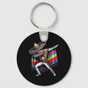 Mexican Boy Dabbing Cinco De Mayo Festive Outfit Keychain