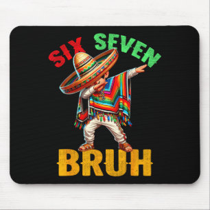 Mexican boy dabbing cinco de mayo six seven bruh mouse pad