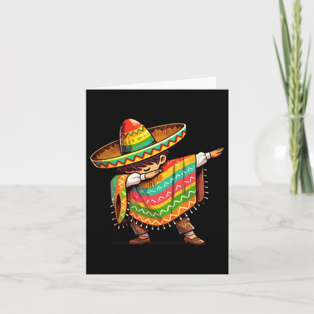 Mexican Boy Dabbing Funny Cinco De Mayo  Card (Front)