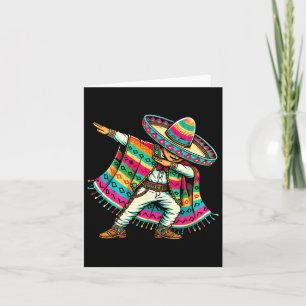 Mexican Boy Dabbing In Poncho Cinco De Mayo Fiesta Card
