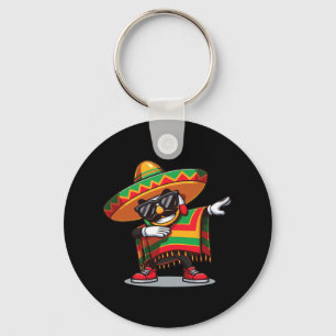 Mexican Boy Dabbing Poncho Cinco De Mayo 2024 Keychain