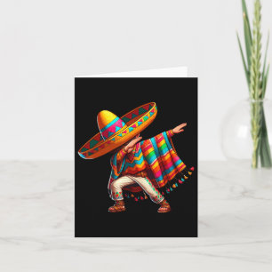 Mexican Boy Dabbing Poncho Cinco De Mayo 3 Card