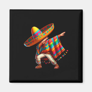 Mexican Boy Dabbing Poncho Cinco De Mayo 3  Magnet