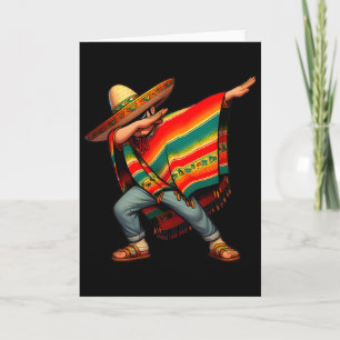 Mexican Boy Dabbing Poncho Cinco De Mayo 4 Card