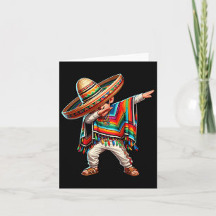 Mexican Boy Dabbing Poncho Cinco De Mayo Card