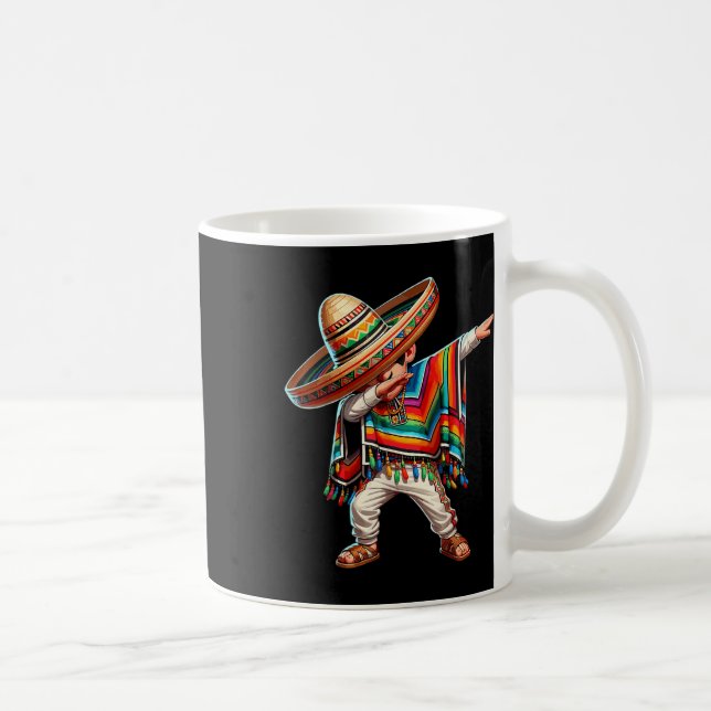 Mexican Boy Dabbing Poncho Cinco De Mayo  Coffee Mug (Right)