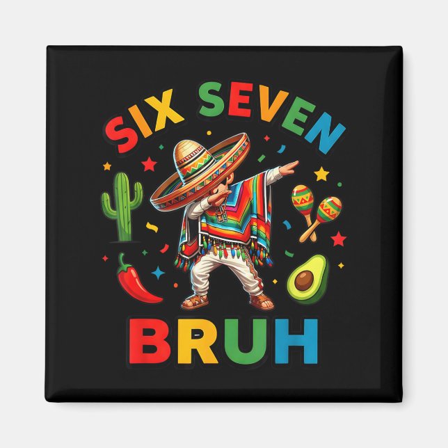 Mexican boy dabbing poncho cinco de mayo funny 6 7 magnet (Front)
