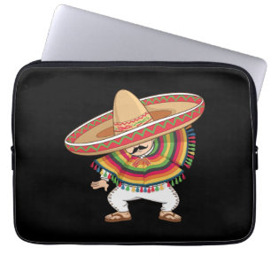 Mexican Boy Dabbing Poncho Cinco de Mayo Laptop Sleeve
