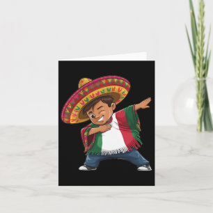 Mexican Boy Dabbing Poncho Fiesta Cinco De Mayo Card