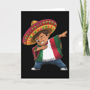 Mexican Boy Dabbing Poncho Fiesta Cinco De Mayo  Card