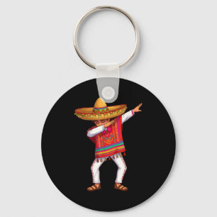 Mexican boy dabbing poncho funny cinco de mayo  keychain