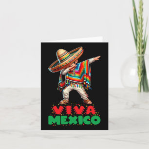 Mexican Boy Dabbing Poncho Independence Day Cinco Card
