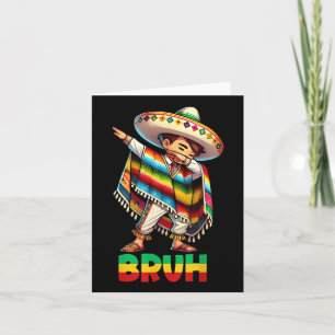 Mexican Boy Dabbing Poncho Sombrero Cinco De Mayo Card