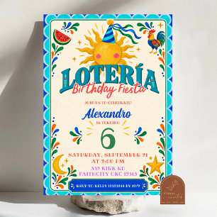 Mexican Boy Loteria Birthday Fiesta Invitation
