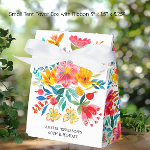 Mexican Bright Floral Fiesta Birthday Favor Box