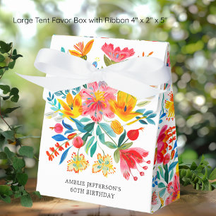 Mexican Bright Floral Fiesta Birthday Favor Box
