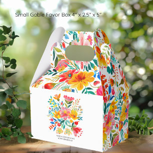 Mexican Bright Floral Fiesta Birthday Favor Box