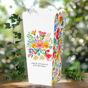 Mexican Bright Floral Fiesta Birthday Favor Box
