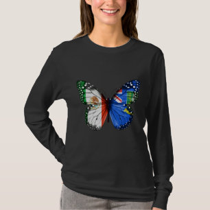 Mexican British Virgin Islanders Flag Butterfly T-Shirt