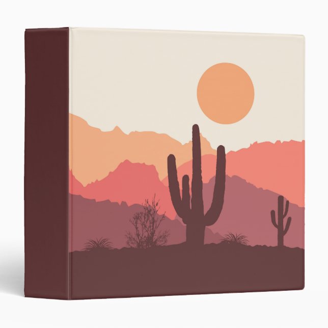 Mexican burgundy and orange desert landscape binder (Front/Spine)