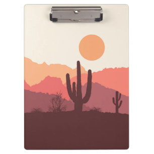 Mexican burgundy and orange desert landscape clipboard