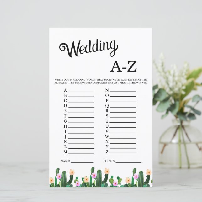 Mexican Cacti What is in Purse Bridal Shower Game (Standing Front)