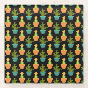 Mexican Cactus Plant Cinco de Mayo Fiesta Gardener Glass Coaster