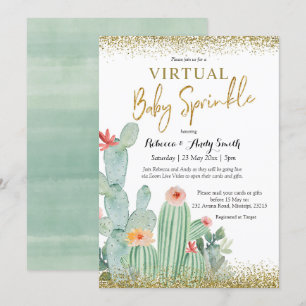 Mexican Cactus Virtual Baby Sprinkle Invitation