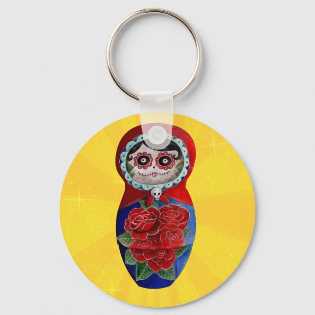 Mexican Catrina Matryoshka Keychain (Front)
