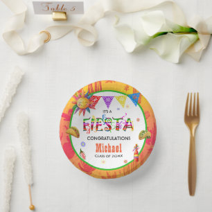 Mexican Celebration Fiesta Graduation Party Paper Plate